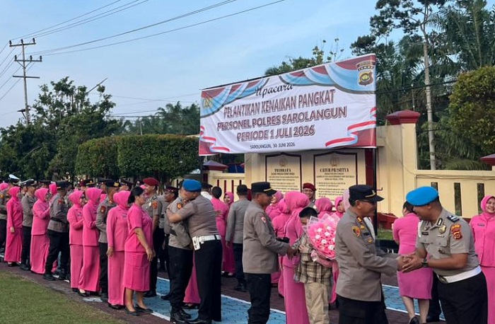 42 Personel Polres Sarolangun Naik Pangkat