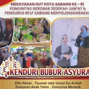 Memeriahkan HUT ke-61 Kota Sabang, Komunitas Gerobak Sedekah Jumat Gelar Kenduri Bubur Asyura