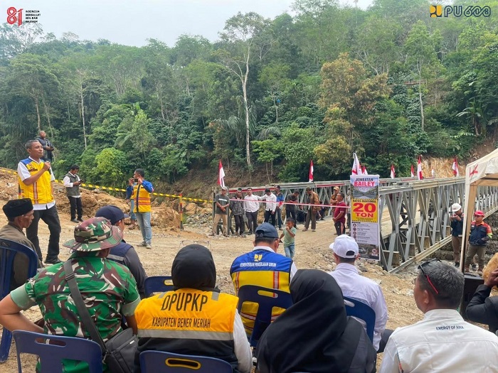 Jembatan Bailey Wih Kanis Aceh Tengah Resmi Beroperasi