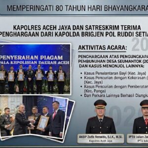 Hari Bhayangkara ke-80, Kapolres Aceh Jaya dan Kasat Reskrim Terima Penghargaan Kapolda Aceh atas Prestasi Ungkap Kasus Kriminal