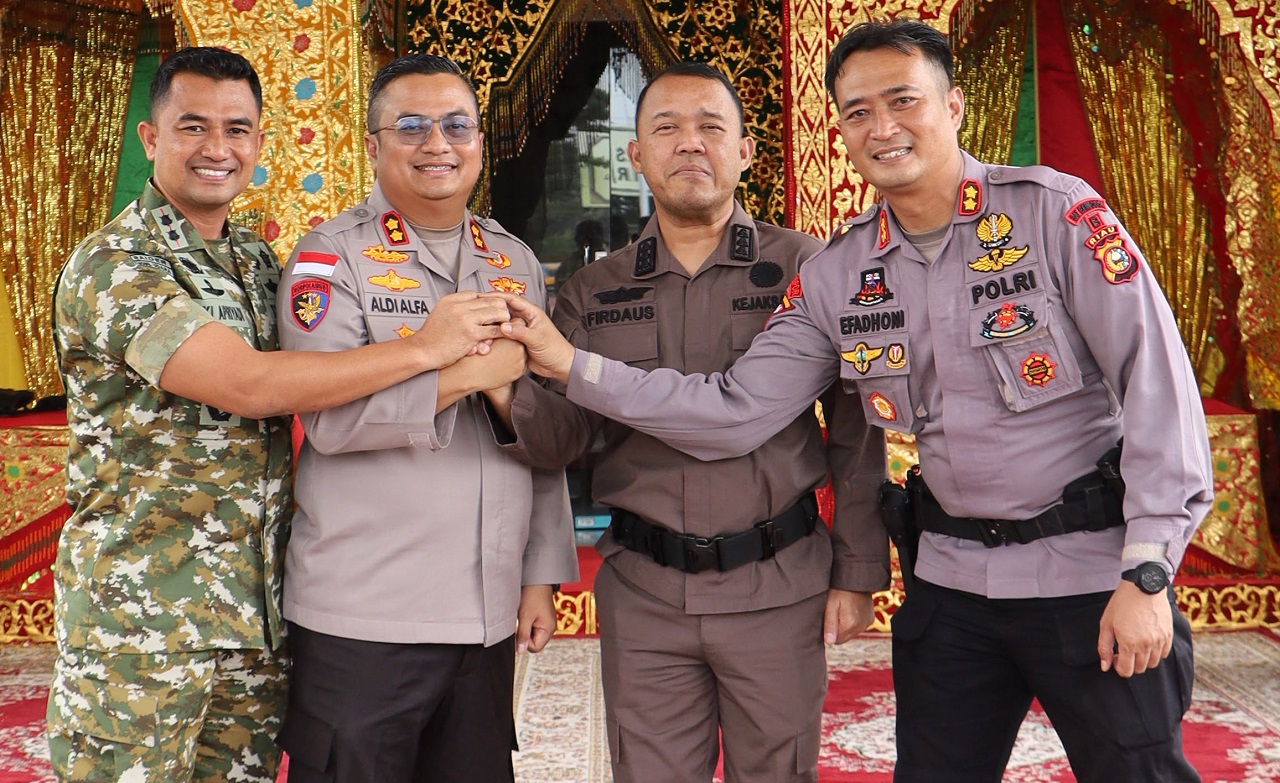 Kapolres Rokan Hilir Gandeng TNI dan Kejaksaan Perkuat Soliditas Penegakan Hukum