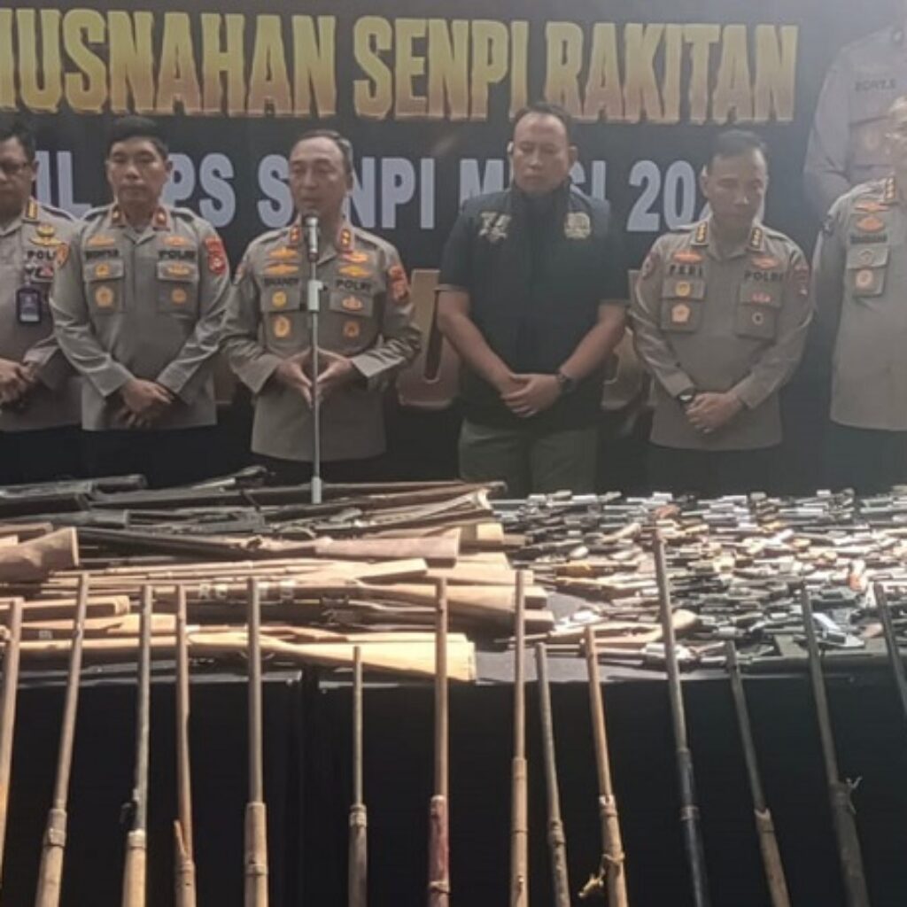 Polda Sumsel Musnahkan 397 Senjata Api Ilegal Hasil Operasi Senpi Musi 2026, Ungkap 32 Kasus dan Amankan 31 Tersangka