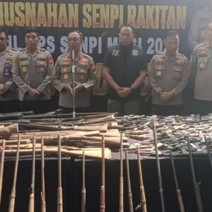 Polda Sumsel Musnahkan 397 Senjata Api Ilegal Hasil Operasi Senpi Musi 2026, Ungkap 32 Kasus dan Amankan 31 Tersangka
