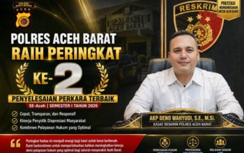 Polres Aceh Barat Raih Peringkat II Penyelesaian Perkara Terbaik di Polda Aceh Semester I 2026