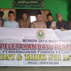 Wakil Ketua Komisi XIII DPR RI H. Sugiat Santoso Hadiri Peletakan Batu Pertama Ponpes Dai & Tahfiz Nur Asyqi di Deli Serdang
