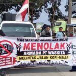 Warga Lebak Blokade Armada Proyek PT Waskita Karya, Tolak Truk Bertonase Besar Melintasi Jalan Kopi–Sangiang Maja