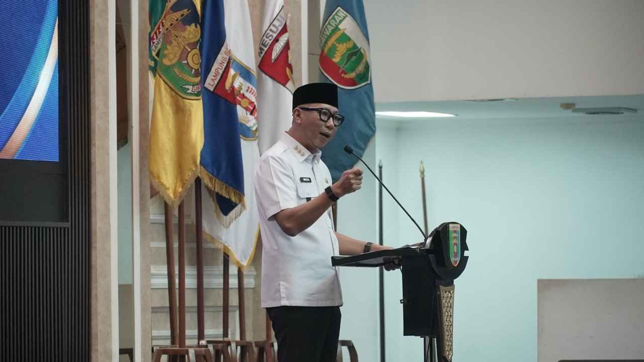 Gubernur Lampung Rahmat Mirzani Djausal membuka Entry Meeting Penilaian Pelayanan Publik Ombudsman RI Tahun 2026 di Bandar Lampung.