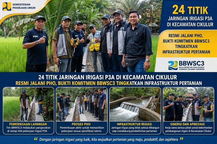 24 Jaringan Irigasi P3A di Cikulur Lebak Rampung dan Lolos PHO