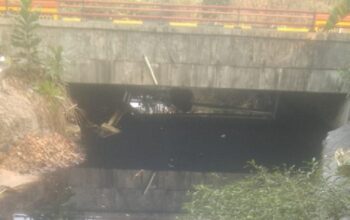 Air Sungai Cisoge Carita Menghitam, Warga Duga Limbah Tambak Udang Jadi Penyebabnya