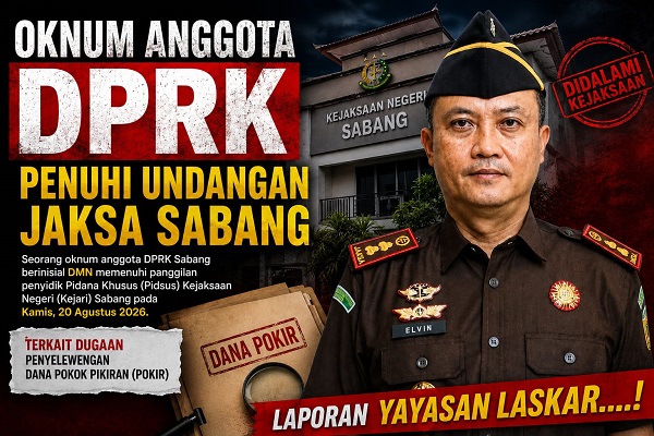 Anggota DPRK Sabang Penuhi Panggilan Kejari Terkait Dugaan Dana Pokir