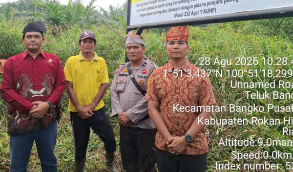 Cegah Karhutla, Polsek Bangko Pusako Patroli dan Cek Plang Larangan Membakar Lahan