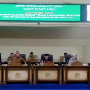 DPRD Sarolangun Gelar Rapat Paripurna, Bupati Hurmin Sampaikan Jawaban Eksekutif atas Pandangan Fraksi R-KUA dan PPAS APBD 2027