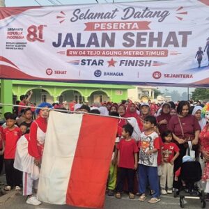 HUT ke-81 RI, 1.000 Warga RW 004 Tejoagung Metro Timur Ikuti Jalan Sehat