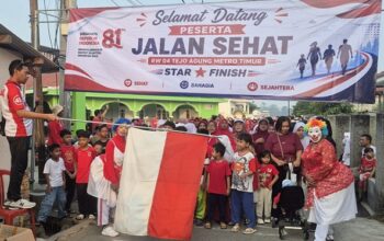 HUT ke-81 RI, 1.000 Warga RW 004 Tejoagung Metro Ikuti Jalan Sehat