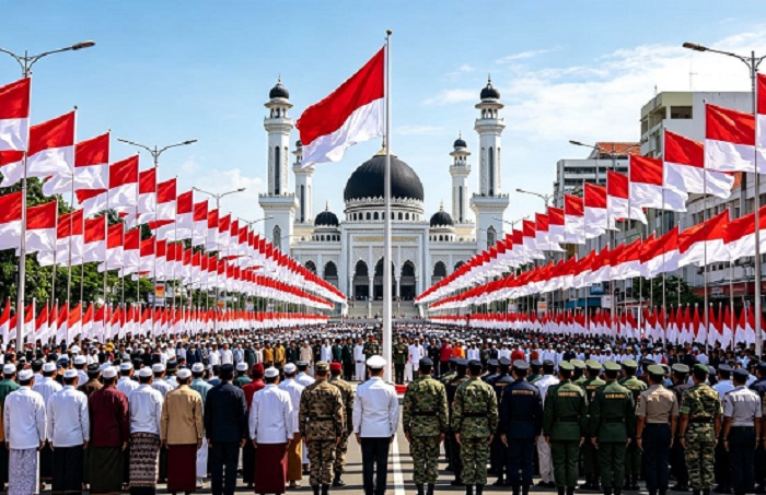 Jutaan Bendera Merah Putih Berkibar di Aceh