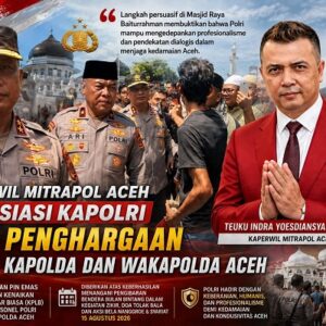 Kaperwil MITRAPOL Aceh Apresiasi Penghargaan Kapolri kepada 6 Personel Polda Aceh