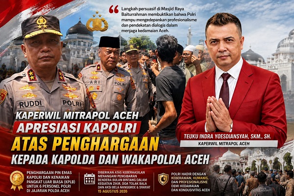 Kaperwil MITRAPOL Aceh Apresiasi Penghargaan Kapolri kepada 6 Personel Polda Aceh