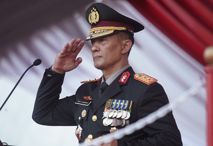 Kapolda Lampung Pimpin Upacara Penurunan Bendera HUT RI ke-81