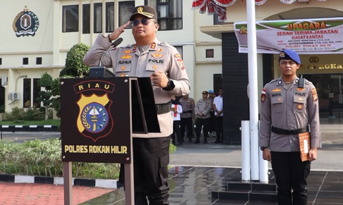 Kapolres Rohil Pimpin Sertijab Kasat Lantas