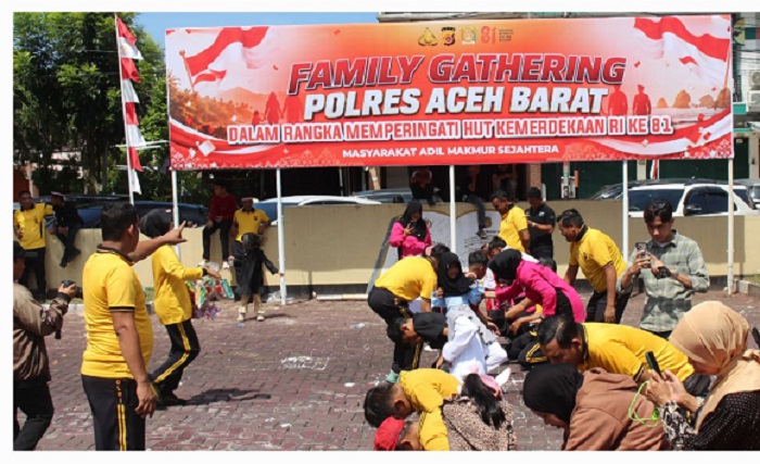 Lewat Family Gathering, Polres Aceh Barat Meriahkan HUT Ke-81 RI