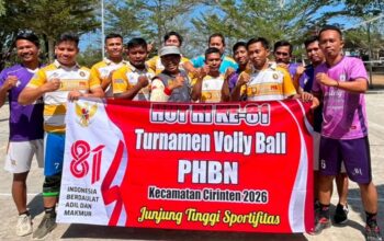 Peringati HUT RI ke-81, Camat Cirinten Buka Turnamen Voli dan Dorong Pencarian Bibit Atlet