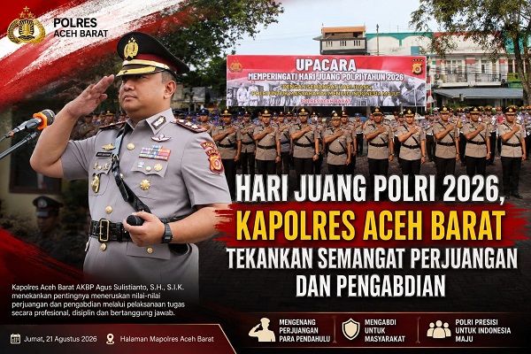 Peringati Hari Juang Polri 2026, Kapolres Aceh Barat Tekankan Profesionalisme dan Pengabdian