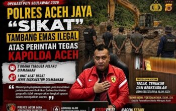 Polres Aceh Jaya Tindak Tambang Emas Ilegal di Panga