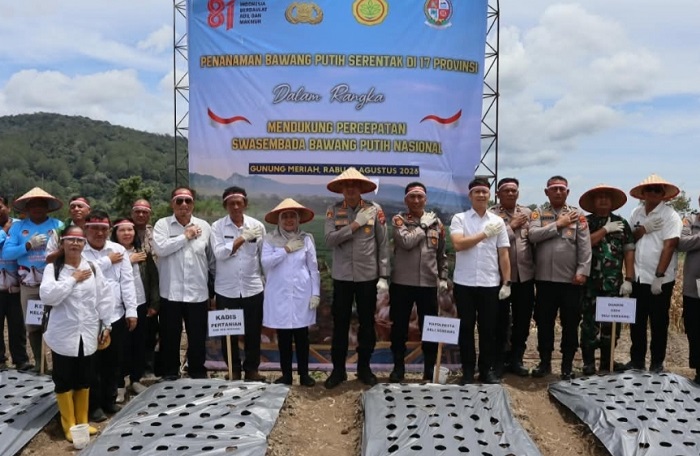 Polresta Deli Serdang Tanam Bawang Putih Serentak Dukung Swasembada Pangan Nasional