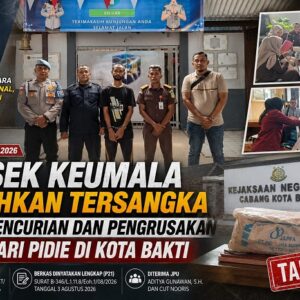 Polsek Keumala Limpahkan Tersangka Kasus Pencurian dan Pengrusakan ke Cabjari Pidie