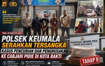 Polsek Keumala Limpahkan Tersangka Kasus Pencurian dan Pengrusakan ke Cabjari Pidie