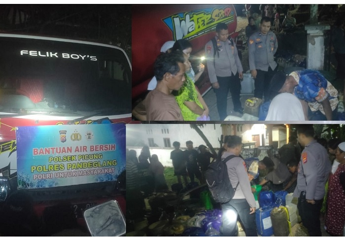 Polsek Picung Salurkan Air Bersih untuk Warga Terdampak Kekeringan di Kadubera