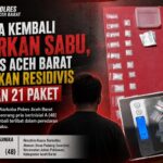 Residivis Narkoba di Aceh Barat Ditangkap, Polisi Sita 21 Paket Sabu