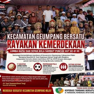 Semarakan HUT ke-81 RI, Warga Geumpang Pidie Gelar Lomba Rapai dan Sepak Bola