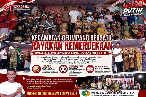 Semarakan HUT ke-81 RI, Warga Geumpang Pidie Gelar Lomba Rapai dan Sepak Bola