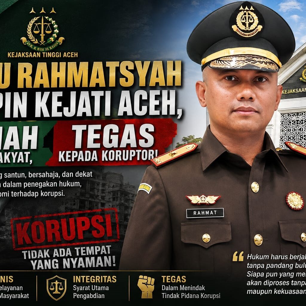 Teuku Rahmatsyah Pimpin Kejati Aceh, Tekankan Integritas dan Ketegasan dalam Penegakan Hukum