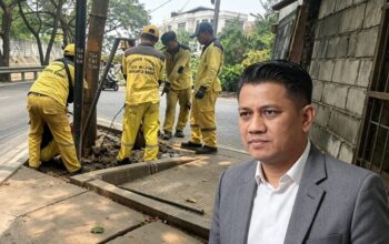 Tiang Jaringan di Kalideres Dicabut Bina Marga Jakbar