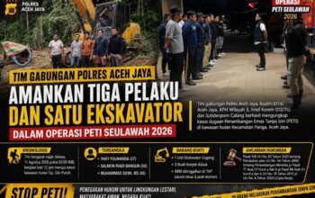 Tim Gabungan Polres Aceh Jaya Tangkap 3 Terduga Pelaku PETI