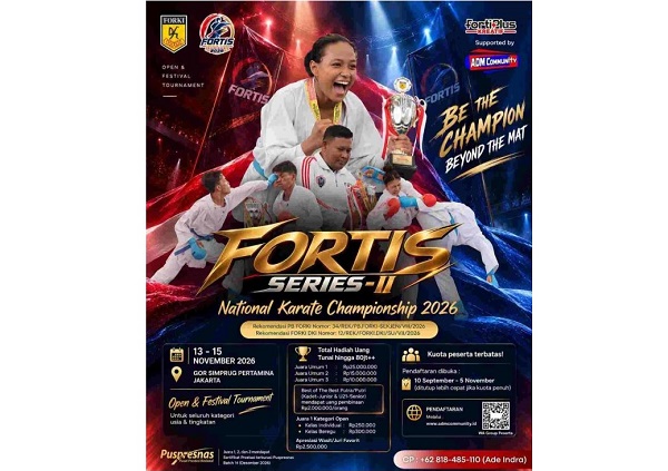 FORTIS Series-II National Open Karate Championship 2026 Hadirkan 231 Kelas Pertandingan