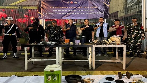 Gelar Razia Gabungan, Rutan Kelas I Jakarta Pusat Sasar HP, Narkotika, dan Barang Terlarang