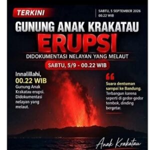 Gunung Anak Krakatau Erupsi Terus Menerus, Warga Pandeglang Rasakan Getaran