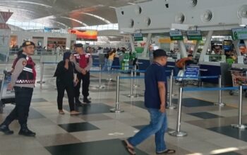 Kapolresta Deli Serdang Pantau Kualanamu
