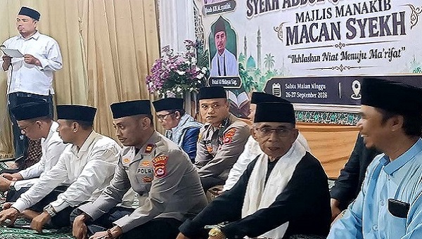 Kasihumas Polres Lebak Hadiri Istighosah Haul Syekh Abdul Qadir Al-Jailani di Cikulur