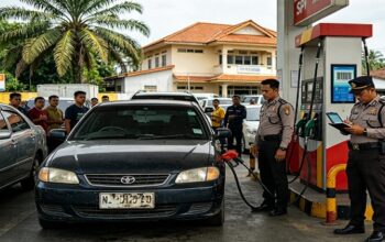 Kendaraan Dengan Nopol Diduga Tidak Sesuai Identitas, Isi BBM Subsidi di SPBU Kuta Alam