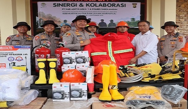 PT SAL Serahkan Peralatan Karhutla ke Polres Sarolangun
