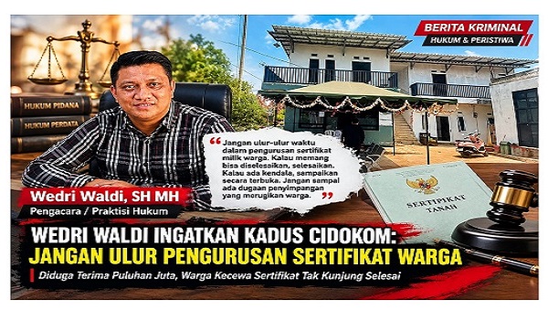 Pengurusan Sertifikat Warga Cidokom Berlarut