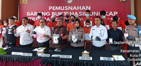 Polda Sumsel Musnahkan Narkoba Rp2,18 Miliar, 29 Tersangka Terjerat Kasus September 2026