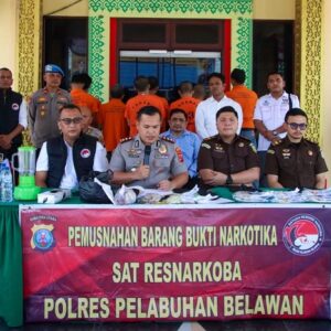 Polres Pelabuhan Belawan Musnahkan 222,69 Gram Sabu, 995,65 Gram Ganja dan 481 Ekstasi