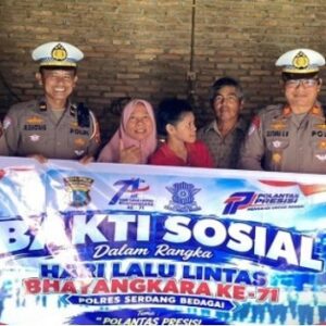 Sambut Hari Lalu Lintas Bhayangkara ke-71, Satlantas Polres Sergai Salurkan Sembako
