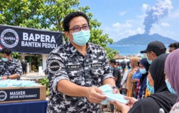Rakerda II Bapera Banten dan pembagian 10.000 masker untuk warga terdampak erupsi Krakatau.