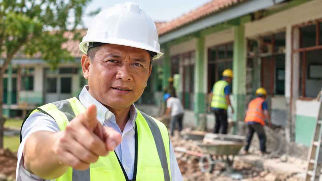 Ilustrasi revitalisasi sekolah dan transparansi pengelolaan dana pendidikan.